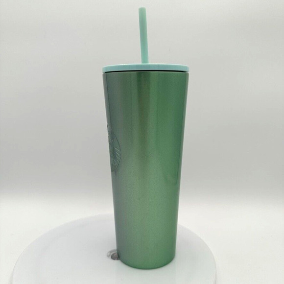 New Starbucks Holiday 2020 Venti Stainless Steel Cold Tumbler Purple Green Beach - Picture 2 of 7